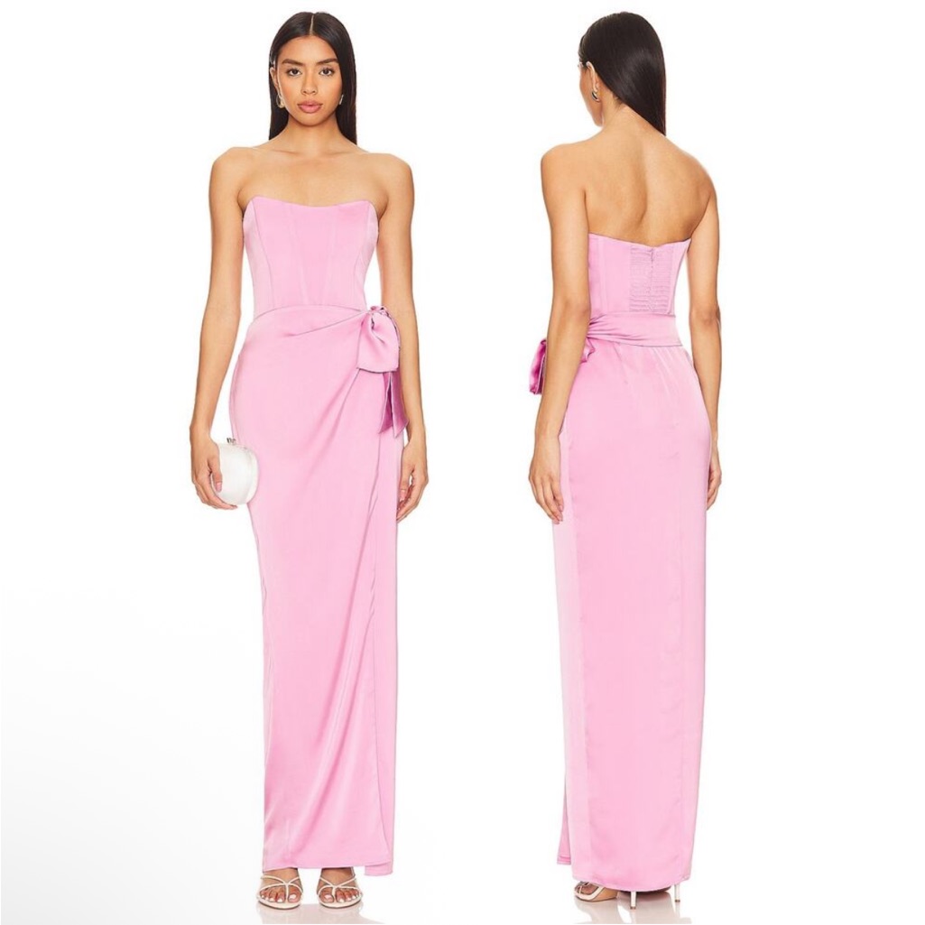 Nwt V Chapman June Corset Bustier Boned Strapless Jacquard Front Slit Gown Us 12